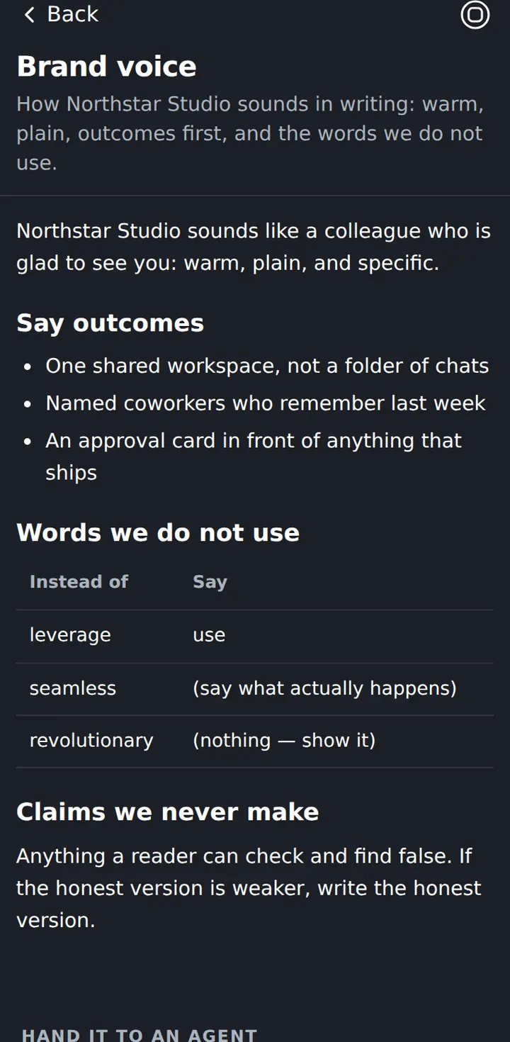 A knowledge page on a phone